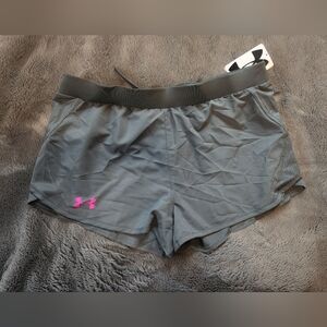 Under Armour Youth Charcoal and Pink Athletic Shorts
